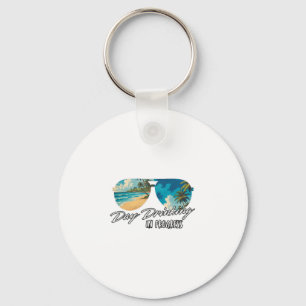 Day Drinking In Progress Funny Sungles Vacation Cr Key Ring