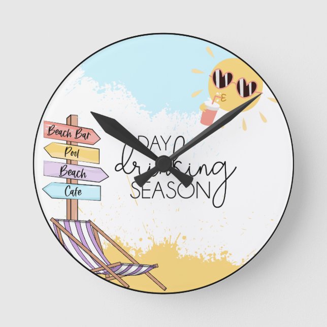 Day Drinking Season  Round Clock (Front)
