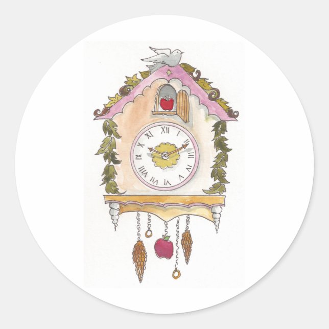 Day Fifty two - Cuckoo Clock Classic Round Sticker (Front)