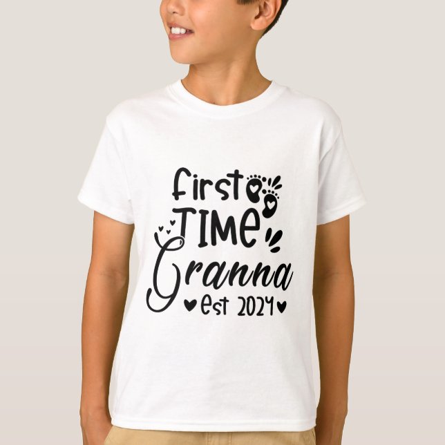 Day First Time Granna Est 2024  T-Shirt (Front)