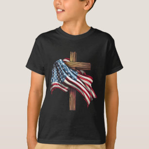 Day Flag Cross Print  T-Shirt
