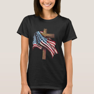 Day Flag Cross Print  T-Shirt
