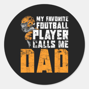 Day Football Player Dad American Sport Football Classic Round Sticker