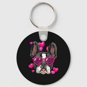 Day French Bulldog Heart Couples Love Day Dog  Key Ring