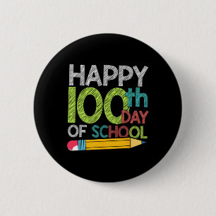 Day Gift Student Kids Happy 100 Days Of School  6 Cm Round Badge