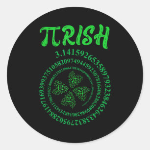 Day graphic irish funny st. patrick's day math classic round sticker
