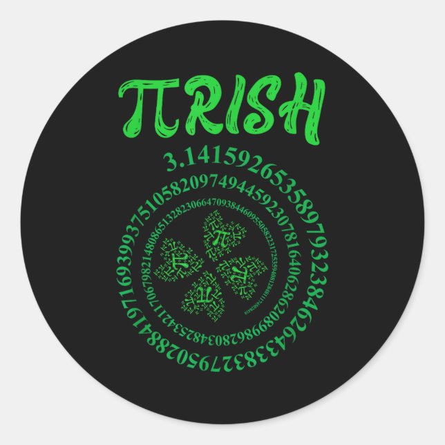 Day graphic irish funny st. patrick's day math classic round sticker (Front)