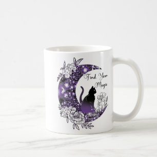 Day Graphic Mystical Celestial Black Cat Moon  Coffee Mug
