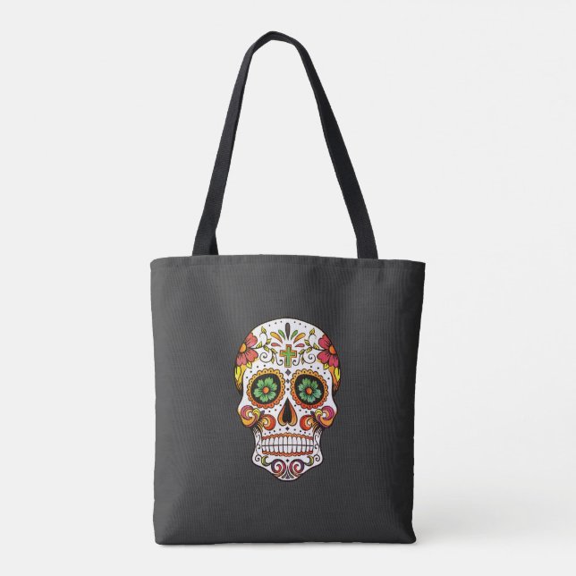 Day if the Dead Sugar Skull Tote Bag (Back)