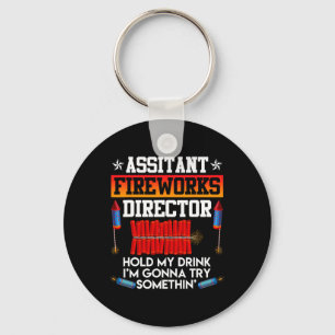 Day Istant Fireworks Director Usa Party Fan Key Ring