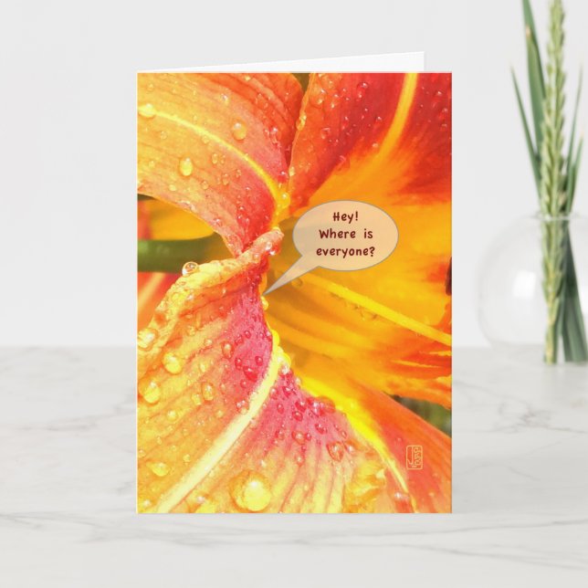 Day Lily Close Crop Missing You Card (Front)