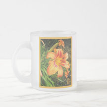 Day Lily Frosted Glass Mug