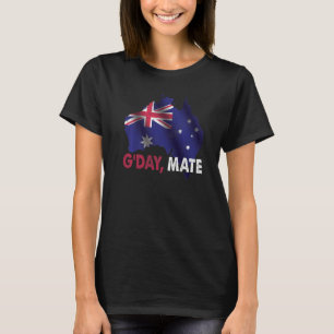 Day Mate Good Australian Land Map Flag Australia T-Shirt