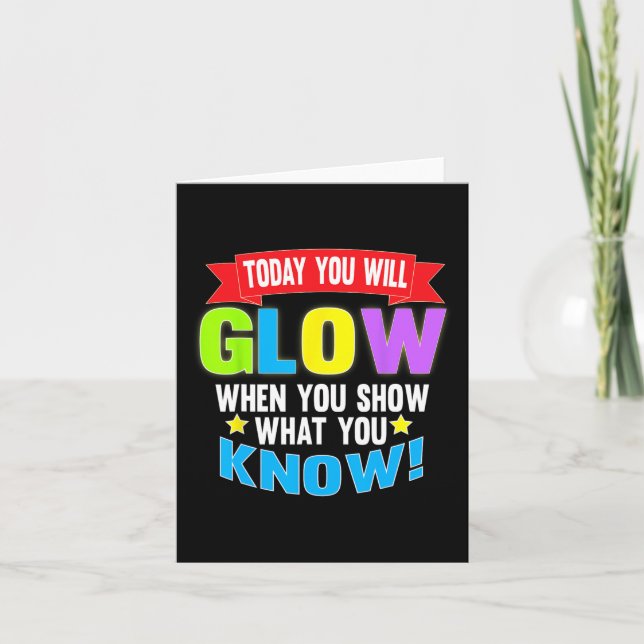 Day Motivational Testing Shirts For Women Teachers Card (Front)