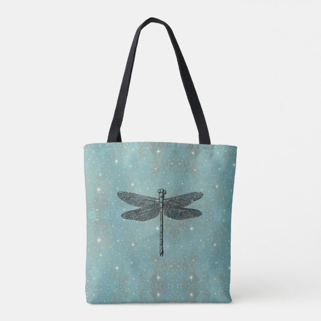 Day & Night Dragonfly Rainbow Insect Science Bug Tote Bag (Back)