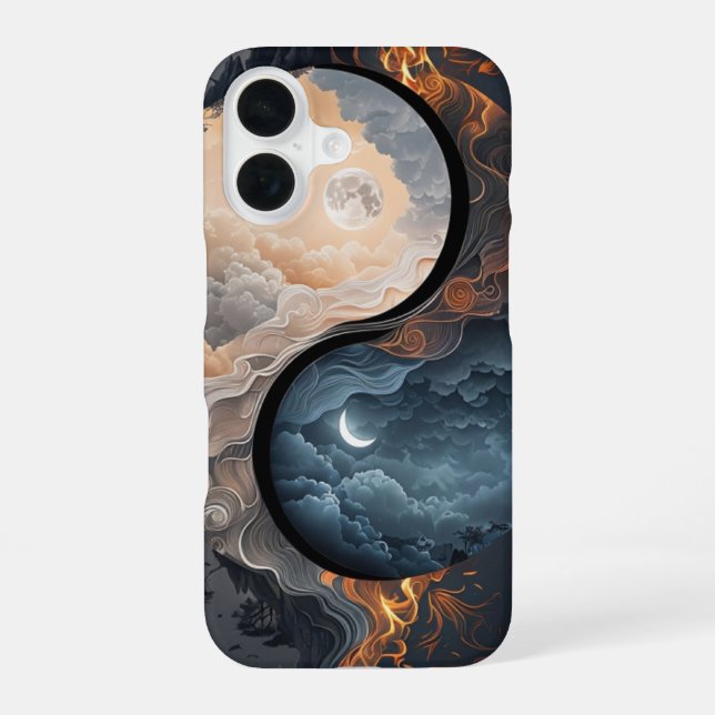 Day & Night Ying yang  iPhone 16 Case (Back)
