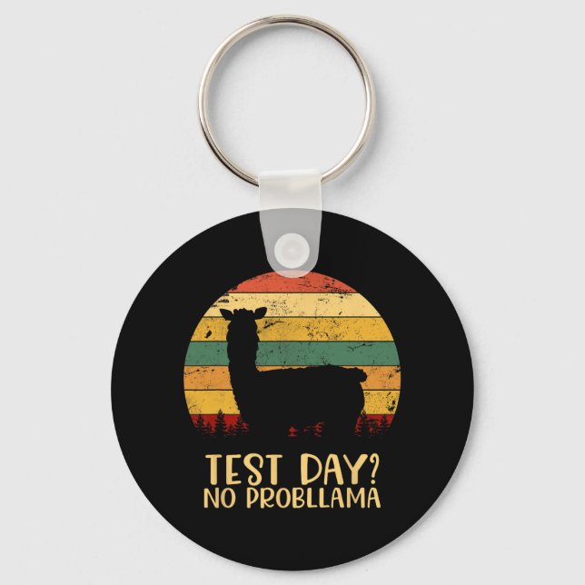 Day No Probllama Silhouette Teacher Student Gradua Key Ring (Front)