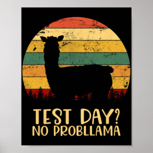 Day No Probllama Silhouette Teacher Student Gradua Poster