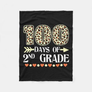 Day Of 2nd Grade Teachers 100 Days Of School Leopa Fleece Blanket