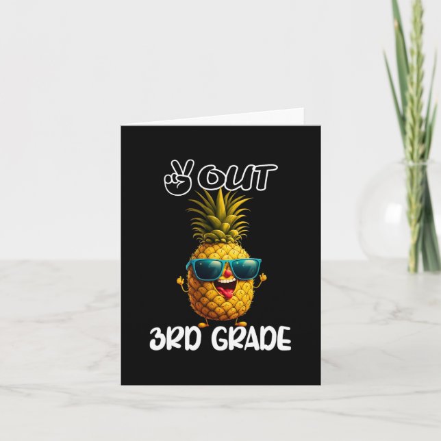 Day Of 3rd Grade Peace Out 3rd Grade Funny Graduat Card (Front)