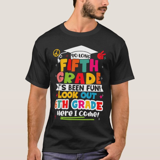 Day Of 5th Grade Graduation Graduate Boys Girls Ki T-Shirt (Front)