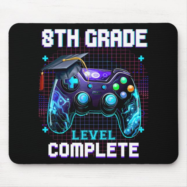 Day Of 8th Grade Level Complete Graduation Him Boy Mouse Pad (Front)
