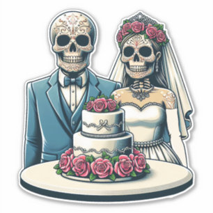  day of dead Art Skeleton Bride And Groom Wedding
