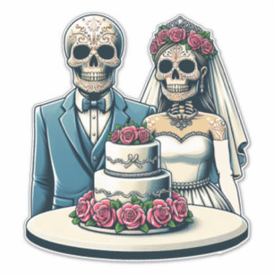  day of dead Art Skeleton Bride And Groom Wedding