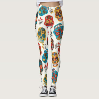 Day of Dead, seamless pattern. Leggings
