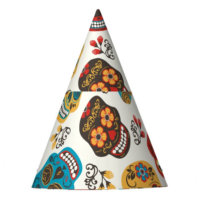 Day of Dead, seamless pattern. Party Hat (Front)