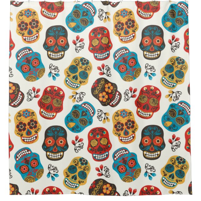 Day of Dead, seamless pattern. Shower Curtain (Front)