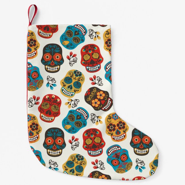 Day of Dead, seamless pattern. Small Christmas Stocking (Front)