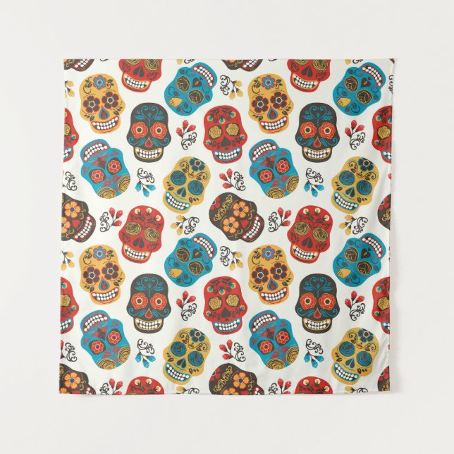 Day of Dead, seamless pattern. Tapestry (Front)