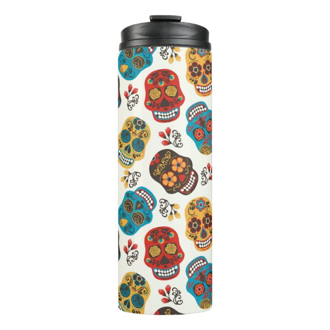 Day of Dead, seamless pattern. Thermal Tumbler (Front)