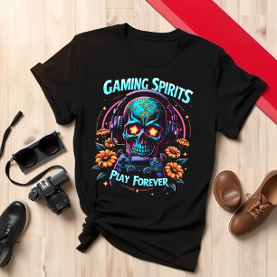 Day of Death Gaming Gamer Skull Design T-Shirt