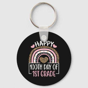 Day Of First Grade Fun 100 Days Of School Teacher  Key Ring