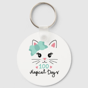 Day Of Kindergarten Kitty Girls Kids 100 Magical D Key Ring