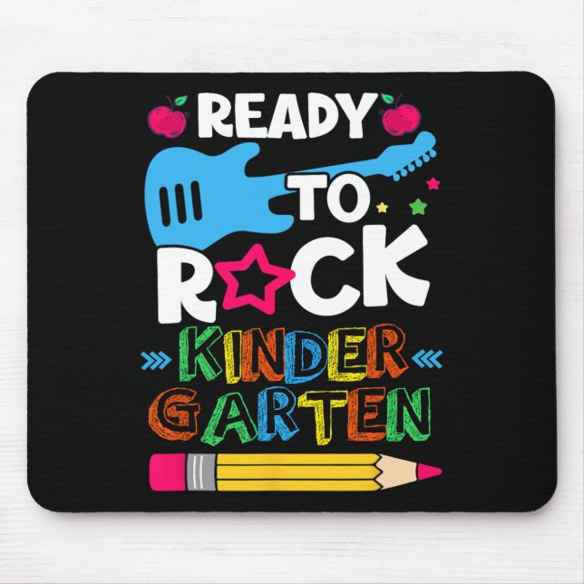 Day Of Kindergarten Ready To Rock Kindergarten  Mouse Pad (Front)