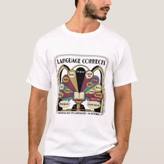 Day of Languages Art Deco Book Polyglot Greetings T-Shirt