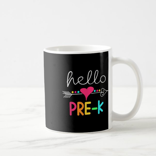 Day Of Pre K Hello Back To School Teacher  Coffee Mug (Right)