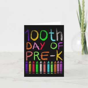 Day Of Pre K Student Gift Happy 100 Days Of School Card