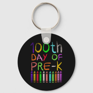 Day Of Pre K Student Gift Happy 100 Days Of School Key Ring