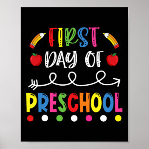 Day Of Preschool Back To School Teacher Students Poster