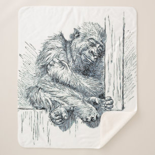 Day of Rest -  Young Ape Gorilla Blanket
