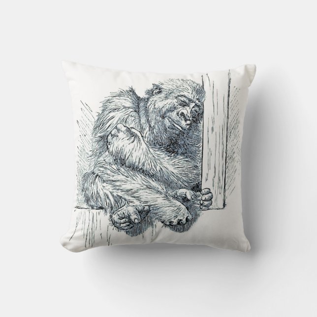 Day of Rest -  Young Ape Gorilla Cushion (Front)