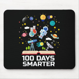 Day Of School 100 Days Smarter Books Space Lover G Mouse Pad
