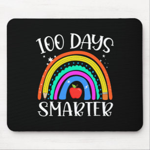 Day Of School 100 Days Smarter Teacher And Student Mouse Pad