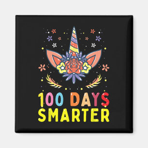 Day Of School 100 Days Smarter Unicorn Lover Girls Magnet