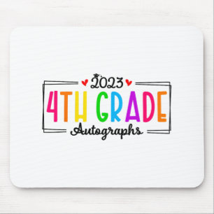 Day Of School 2023 Autograph 4th Grade Graduation Mouse Pad
