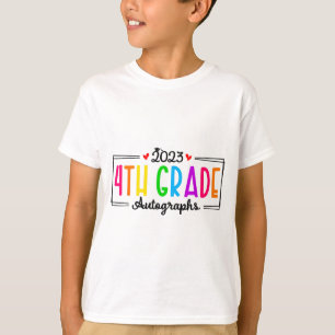 Day Of School 2023 Autograph 4th Grade Graduation  T-Shirt